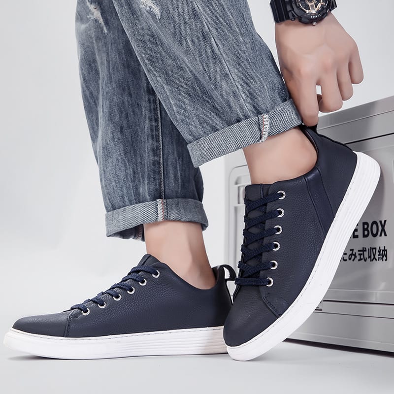 Spring Low-cut Genuine Leather Top Layer Cowhide Flat Retro Sneaker view 3