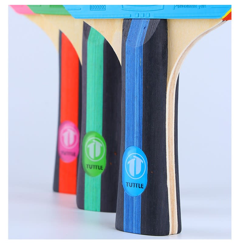 Colorful Pure Wood Single Racket Cover Professional High Elastic Long Handle Horizontal view 8