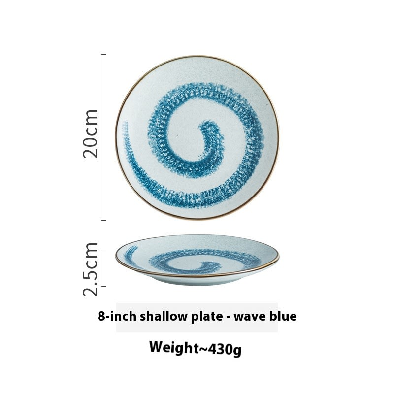 Creative Ceramic Round Shallow Household Western Cuisine Steak Plate view 3