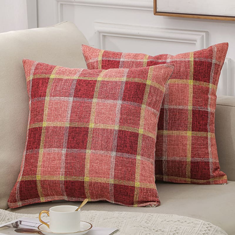 Solid Color Linen Sofa Cotton And Linen Pillow view 3