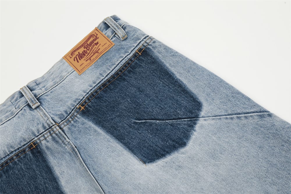 Fashion Knee Hole Denim Trousers Men view 20