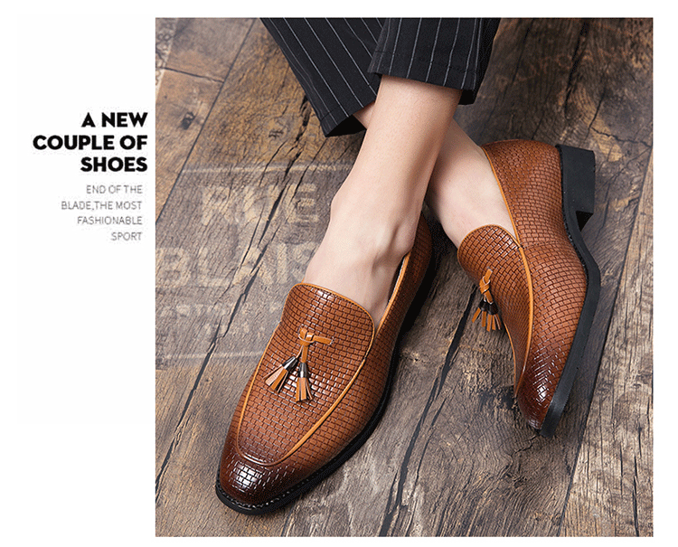 Pointed Men's Slip On Leather Shoes view 22