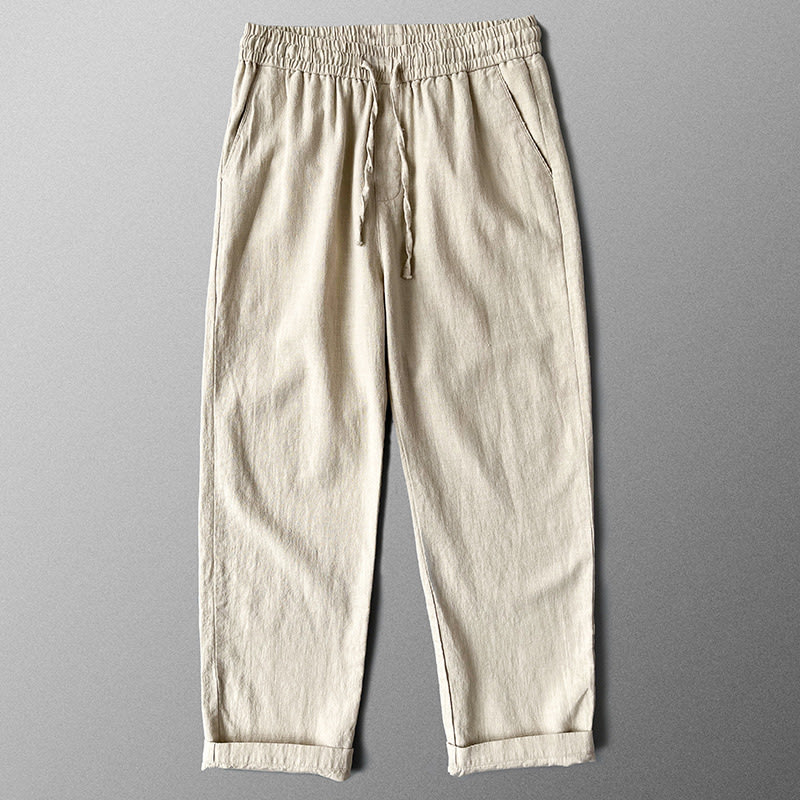 High-end Pure Asian Men's Four Seasons Fleece-lined Lycra Pants view 3