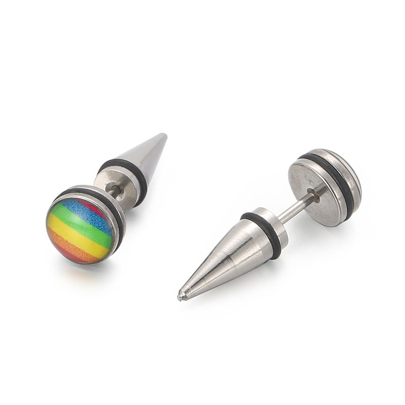 Stainless Steel Fashion Creative Rainbow Geometric Earrings view 9
