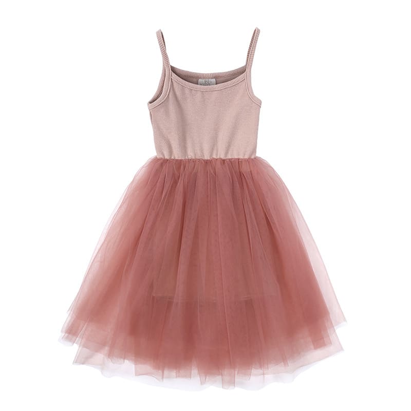 Girls' Rib Mesh Camisole Dress view 12