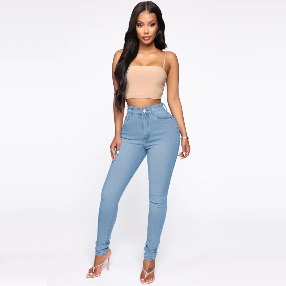 Slimming Jeans Pants For Women High Waist Trousers With Pockets view 8