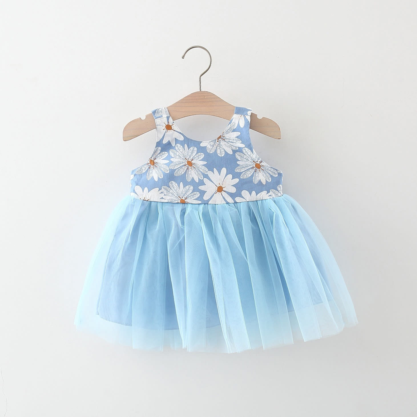 Girls' Summer New Floral Mesh Slip Dress view 12