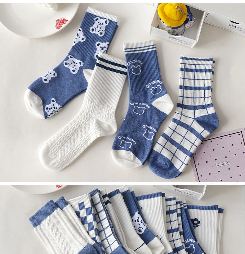 Women's Cute Cartoon Bear Thin Mid-calf Length Socks view 2