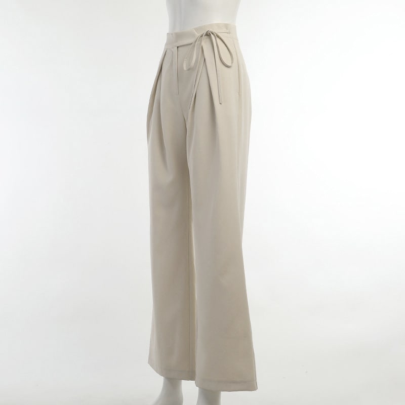 Knitted Casual Sports Trousers High Waist Loose Straight Wide Leg view 15