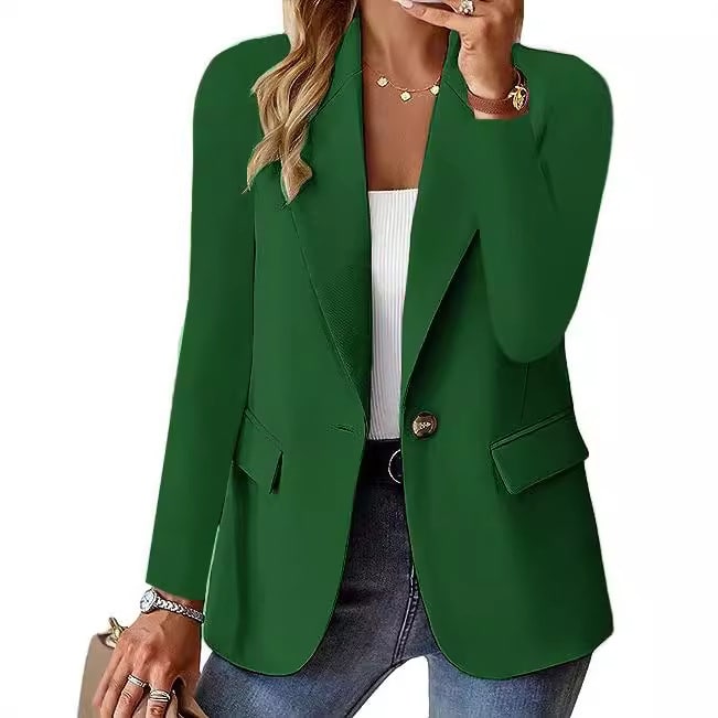 Fashion Casual Women Blazer Long-sleeved Solid Color Casual Cardigan Small Suit Jacket For Women Elegant Office Lady Outerwear view 7