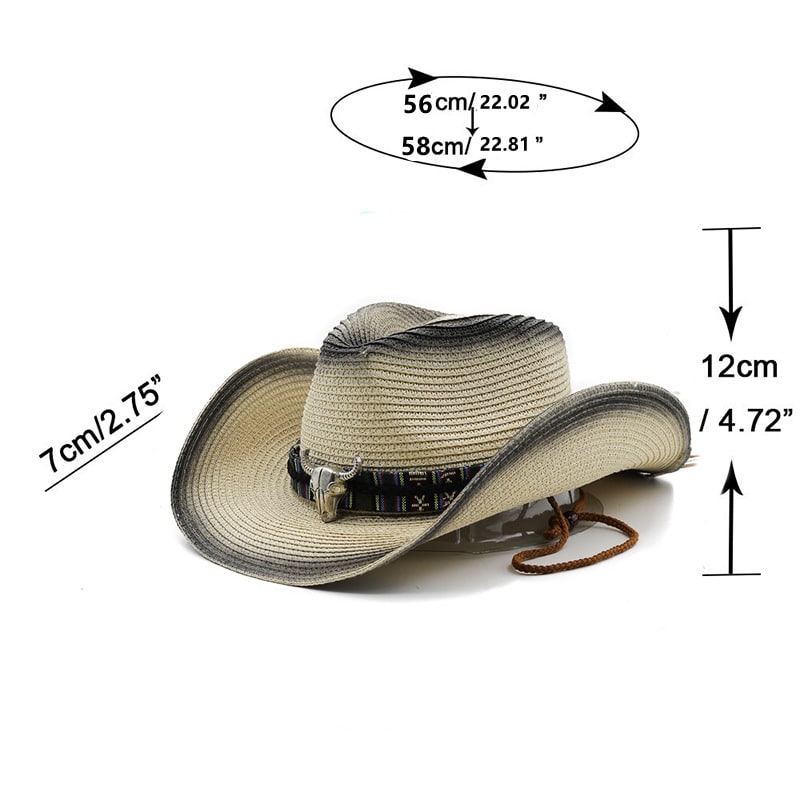 Denim Ethnic Style Straw Hat Men And Women Outdoor view 12