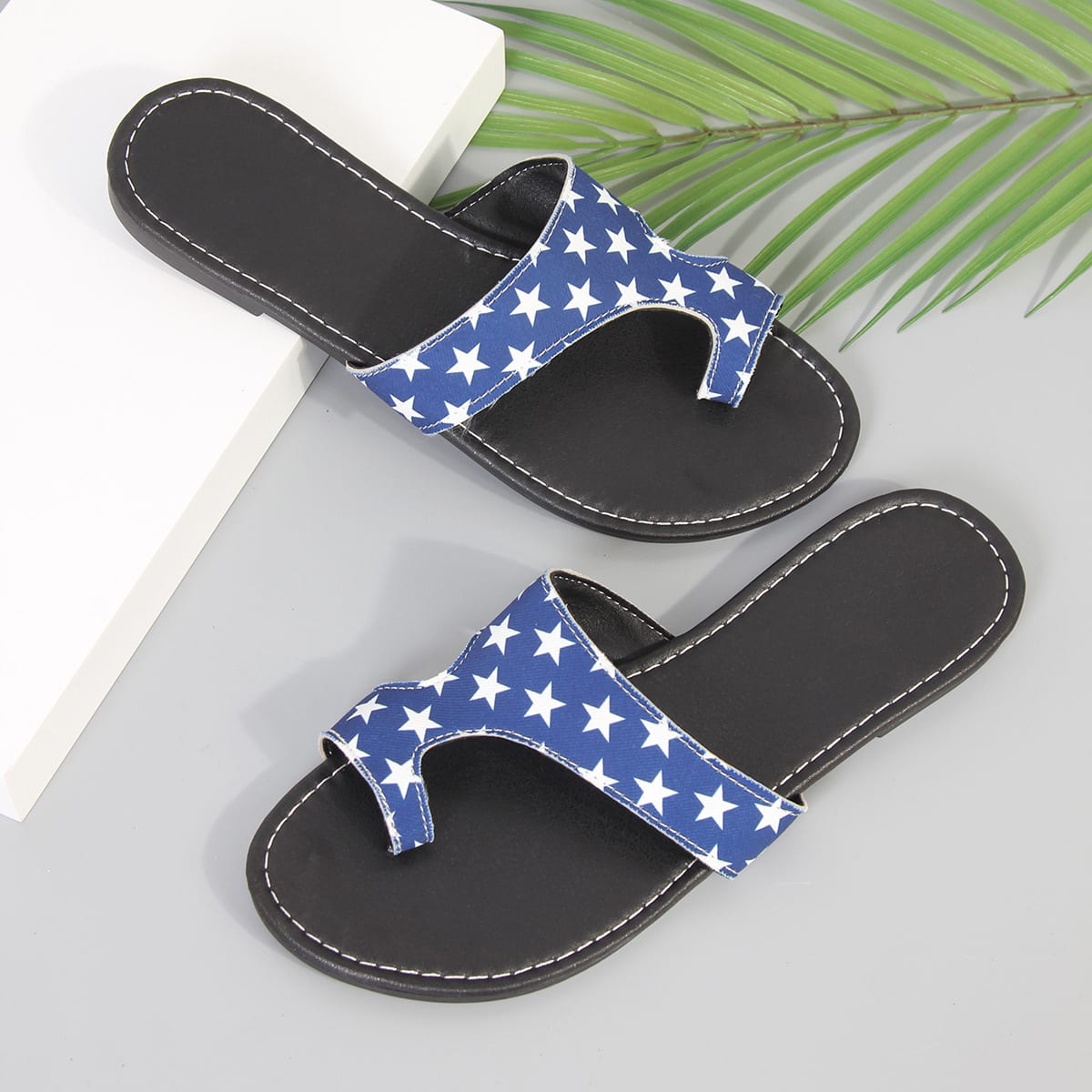 Plus Size Printed Ethnic Style Casual Toe Covering Flip-flops view 10