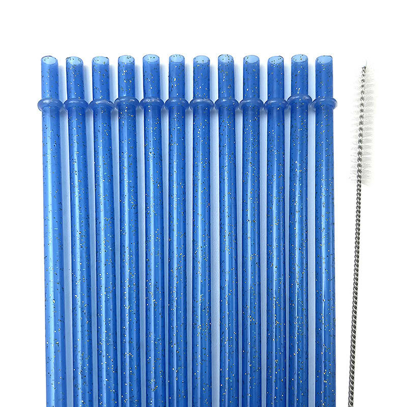 Reusable Double Thick Hard Straw Gold Powder Color Band view 7