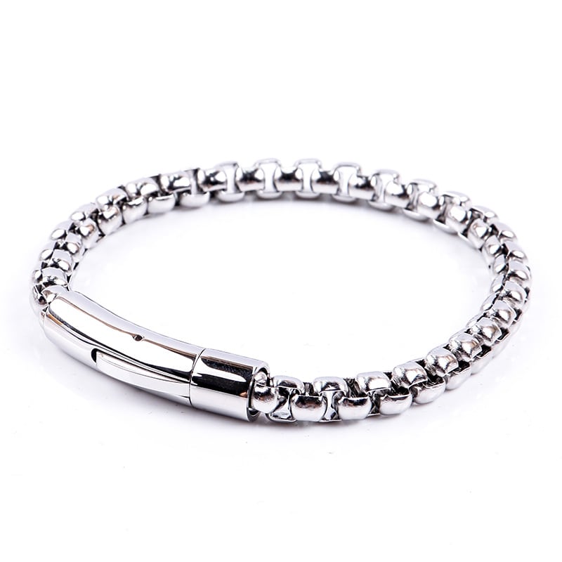 Titanium Steel Men's Stainless Steel Pearl Bracelet view 9