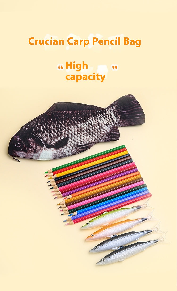 Creative Large Capacity Student Crucian Carp Pencil Case view 10