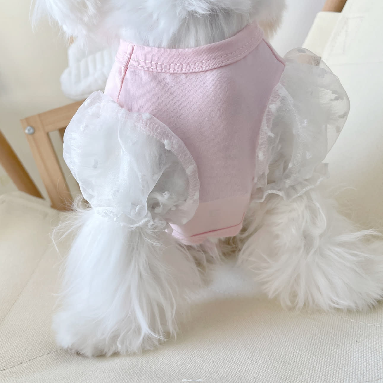 Mesh Puff Sleeve Pet Clothes Puppy Dog Teddy Bichon Pomeranian VIP Schnauzer view 4