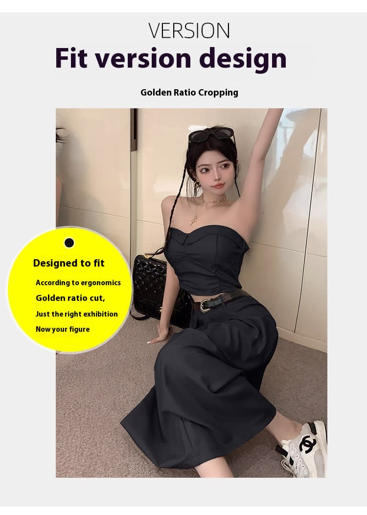 Women's Design Sense Slimming High Waist With Belt Long Skirt Tube Top Two-piece Set view 18