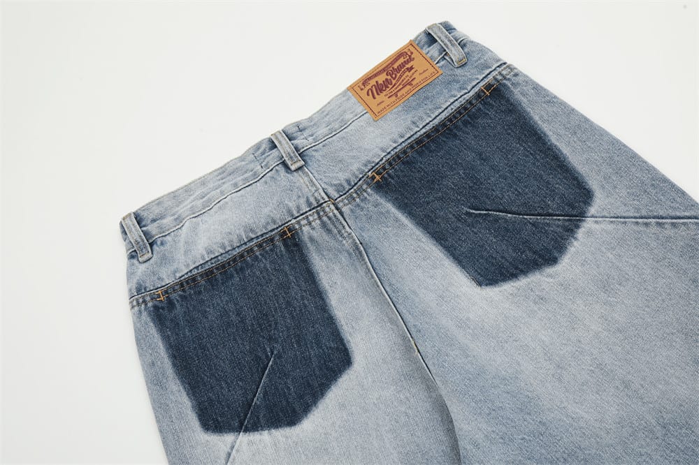 Fashion Knee Hole Denim Trousers Men view 19