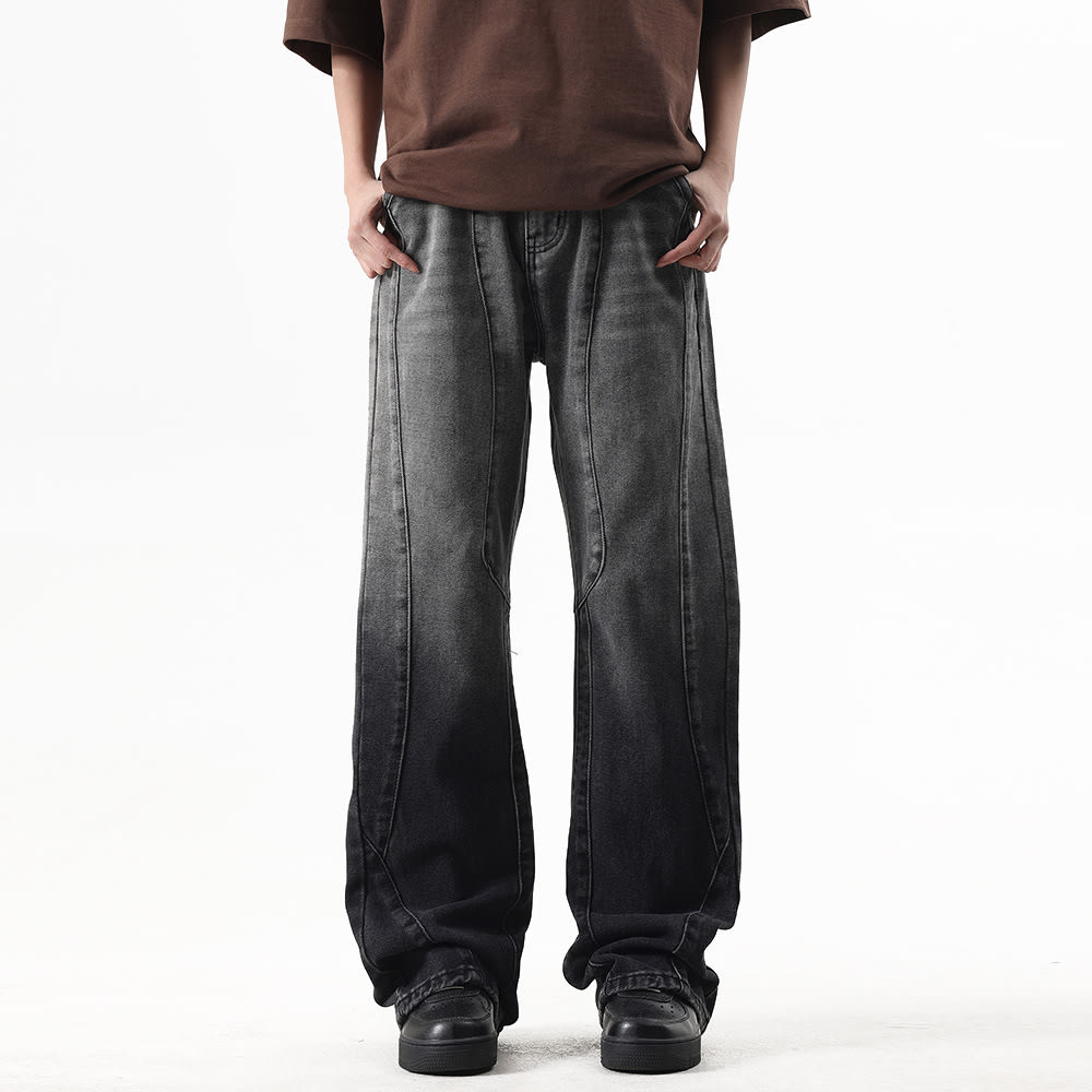 Fashion Tie-dye Gradient Denim Trousers Men view 27