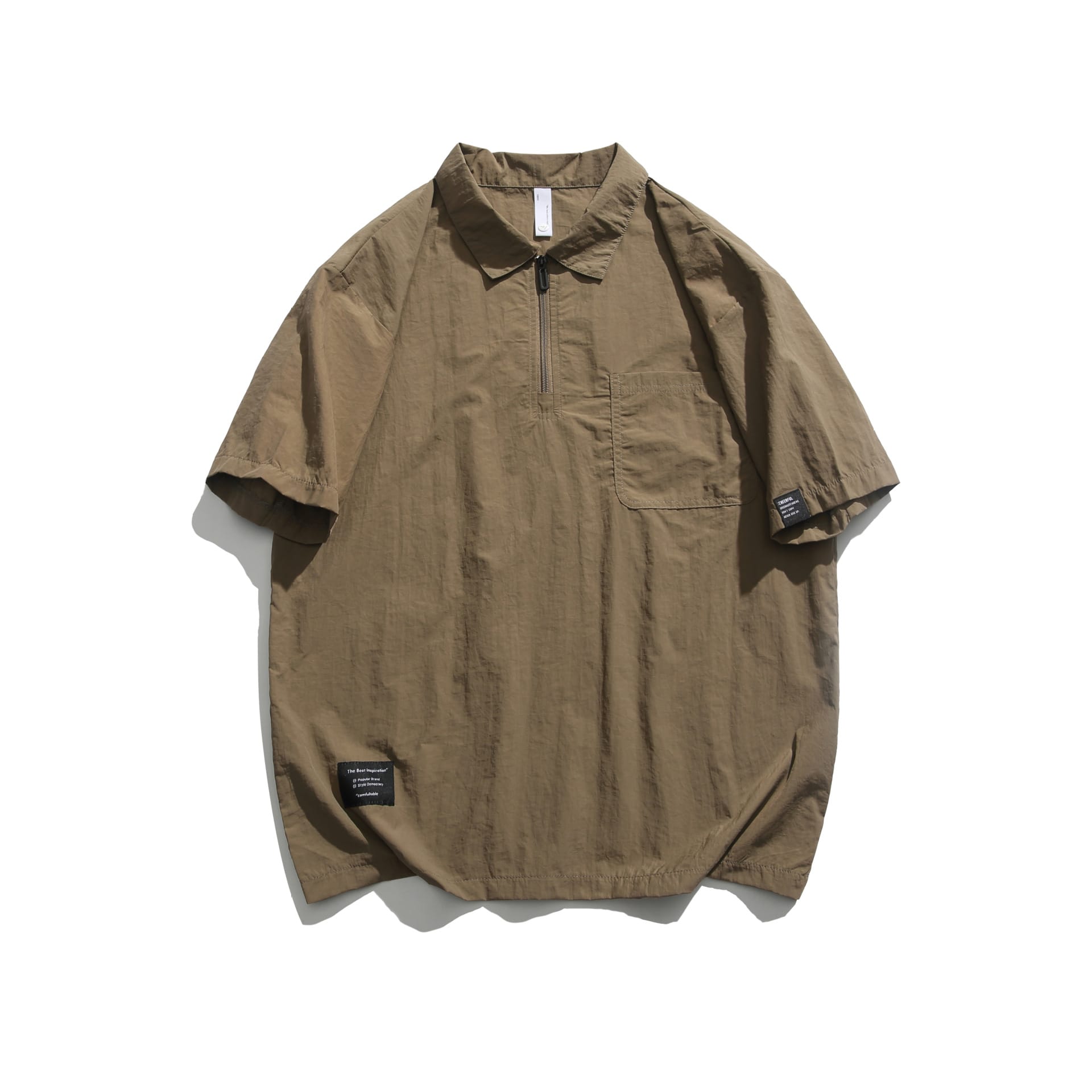 Japanese Style Cool Ice Silk Short Sleeve Retro Summer Lapels T-shirt view 2