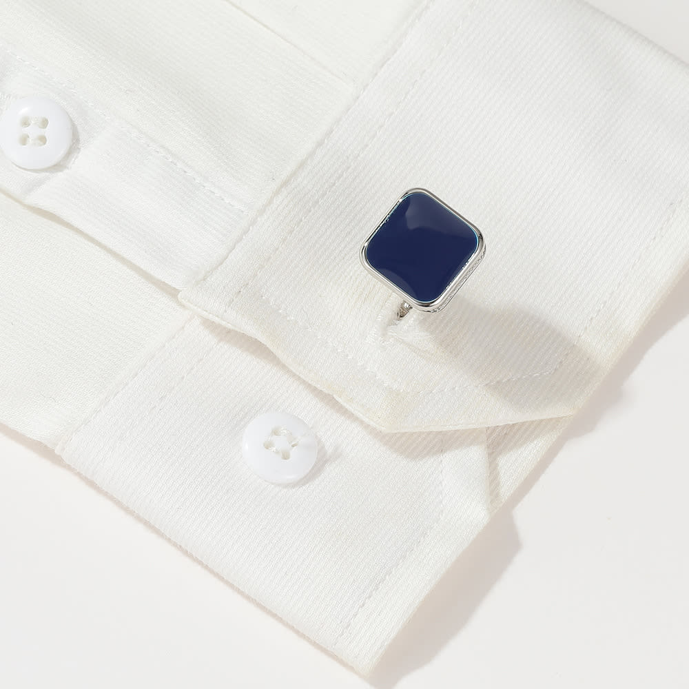 Men's Cufflinks Fashion Square Drop Oil Simple 4 Colors view 6