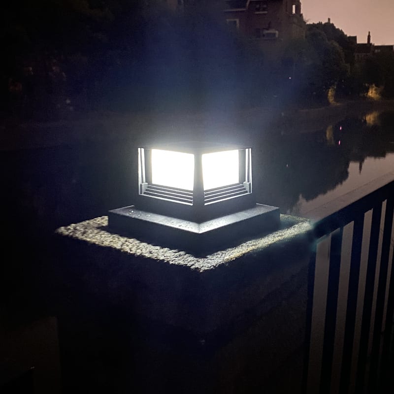 Outdoor Solar Pillar Lamp Home Courtyard view 6