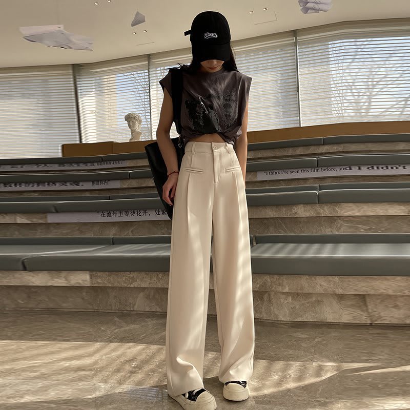 Casual High Waist Drooping Suit Mopping Purple Pants view 6