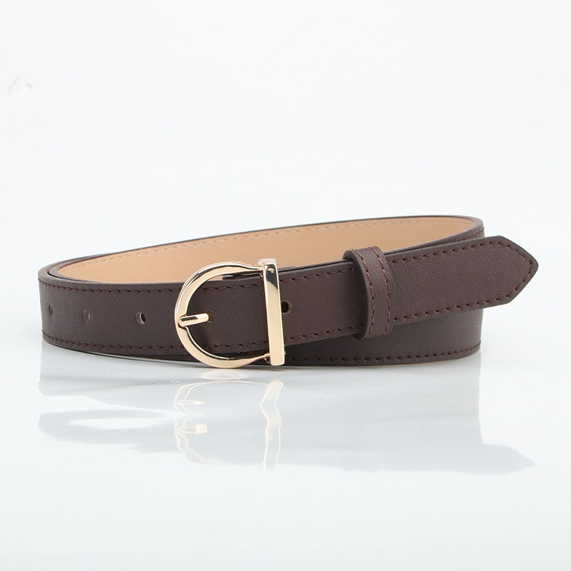Fashionable All-match D-type Alloy Pin Buckle Women's Belt view 10
