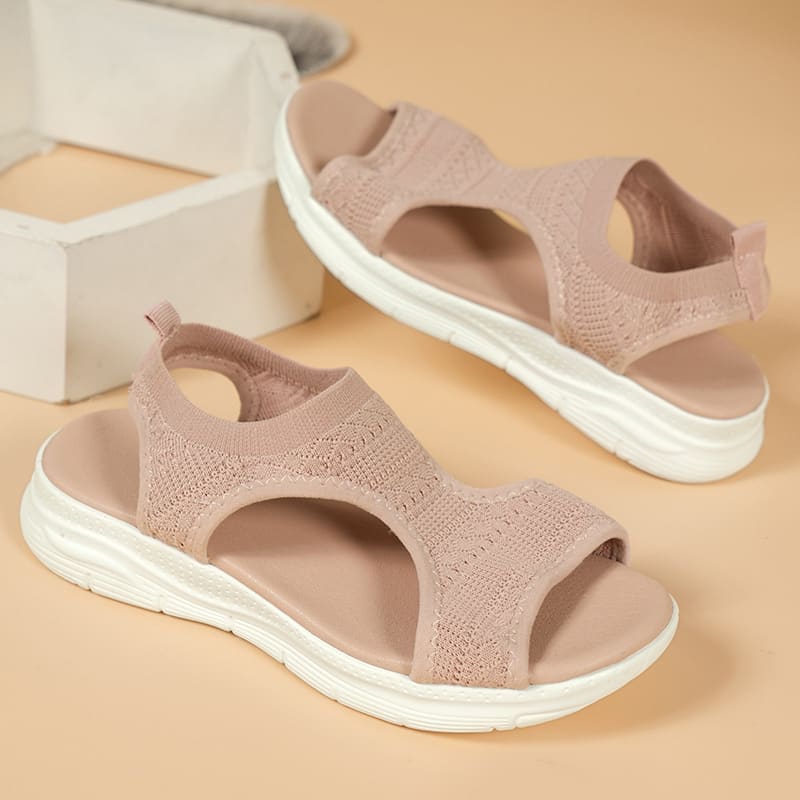 Women's Flyknit Sandals Hollow Peep-toe Roman Shoes view 25