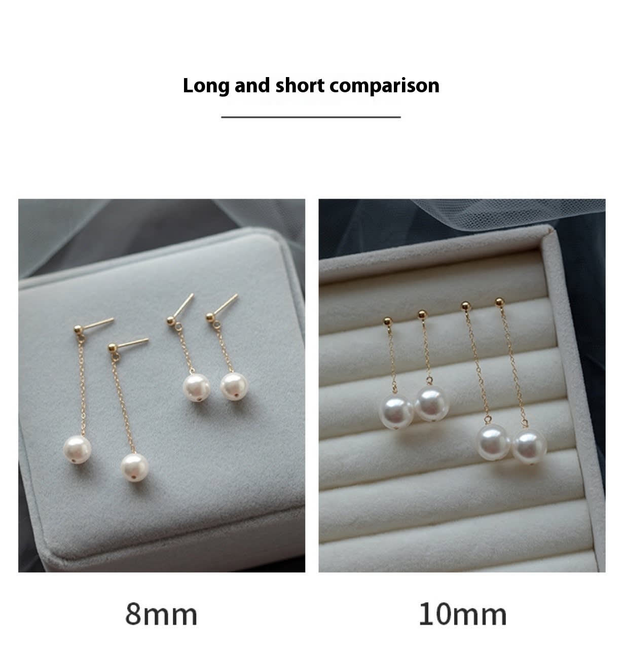 Pearl Long Fairy Temperamental 14K Gold Plated Simple Earrings view 6