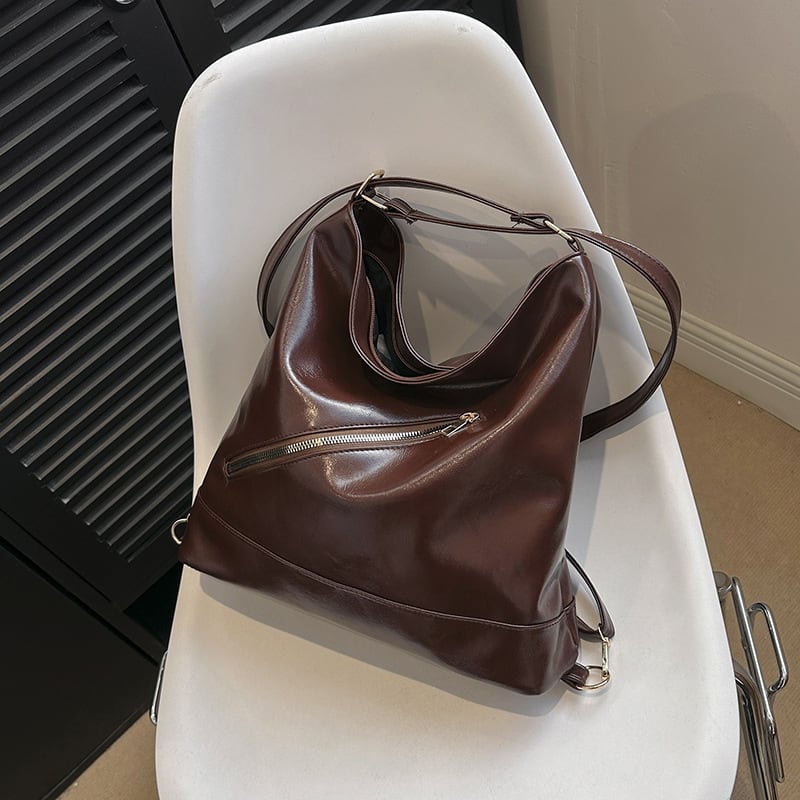 Retro Commuter Texture Large Capacity Korean Style Messenger Bag view 2