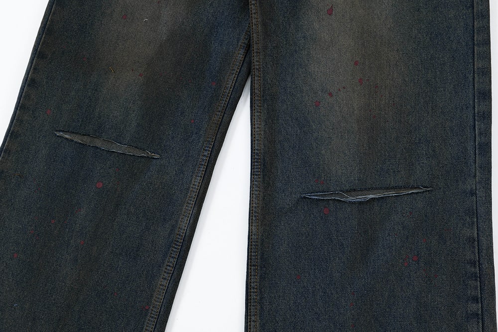Make Old Ripped Dirty Denim Trousers For Men view 9