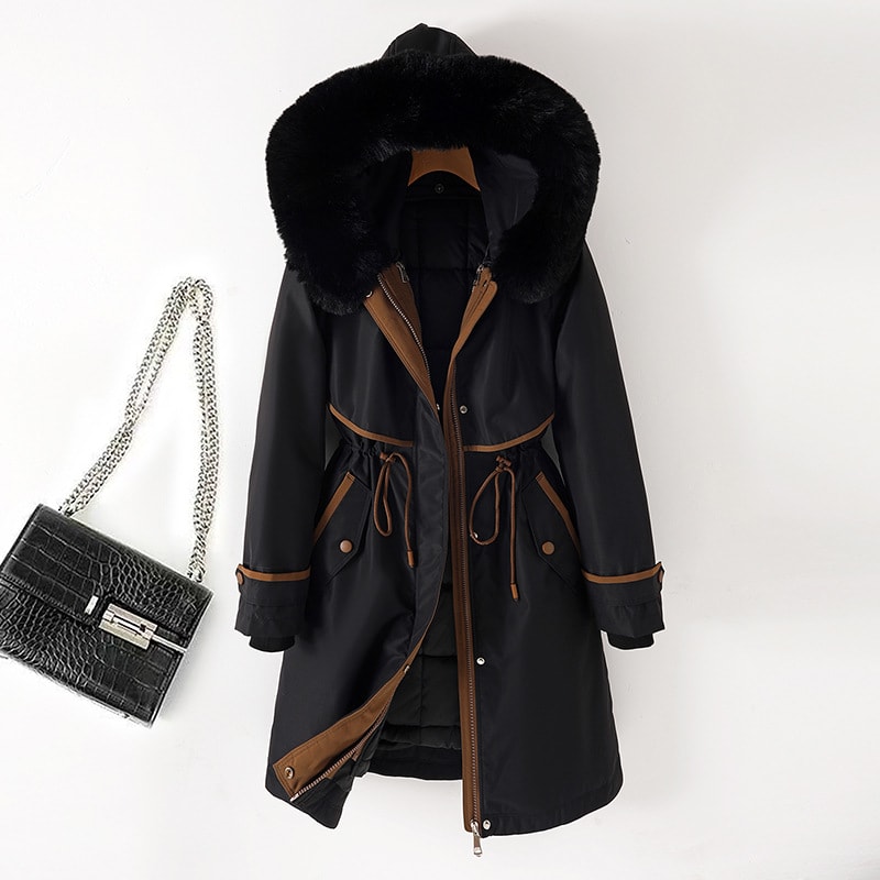 Women's Cotton-padded Coat With Removable Lining Hooded Down view 6