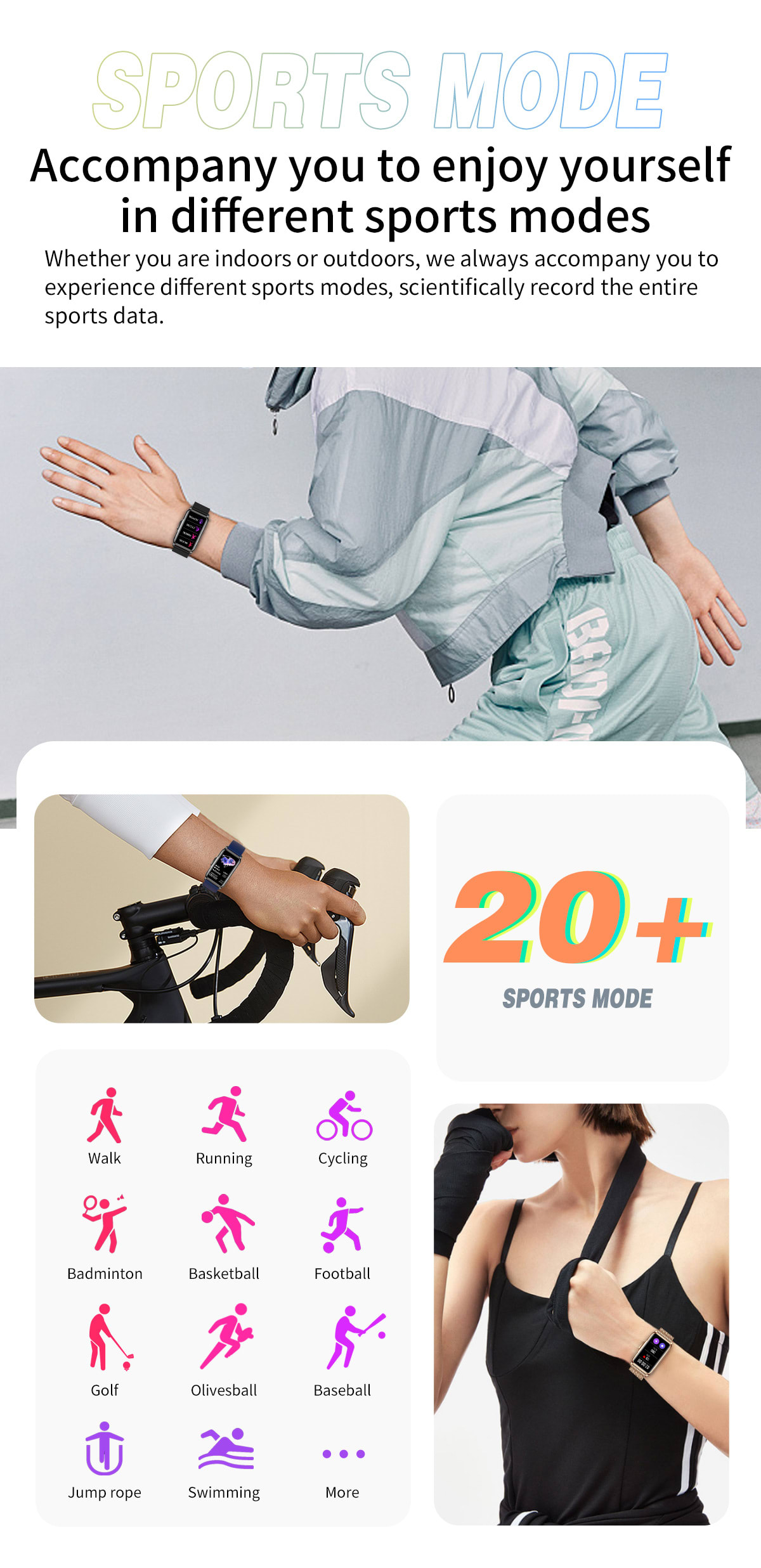 Outdoor Smart Sport Bracelet Multi-functional Health Monitoring Watch Women view 22
