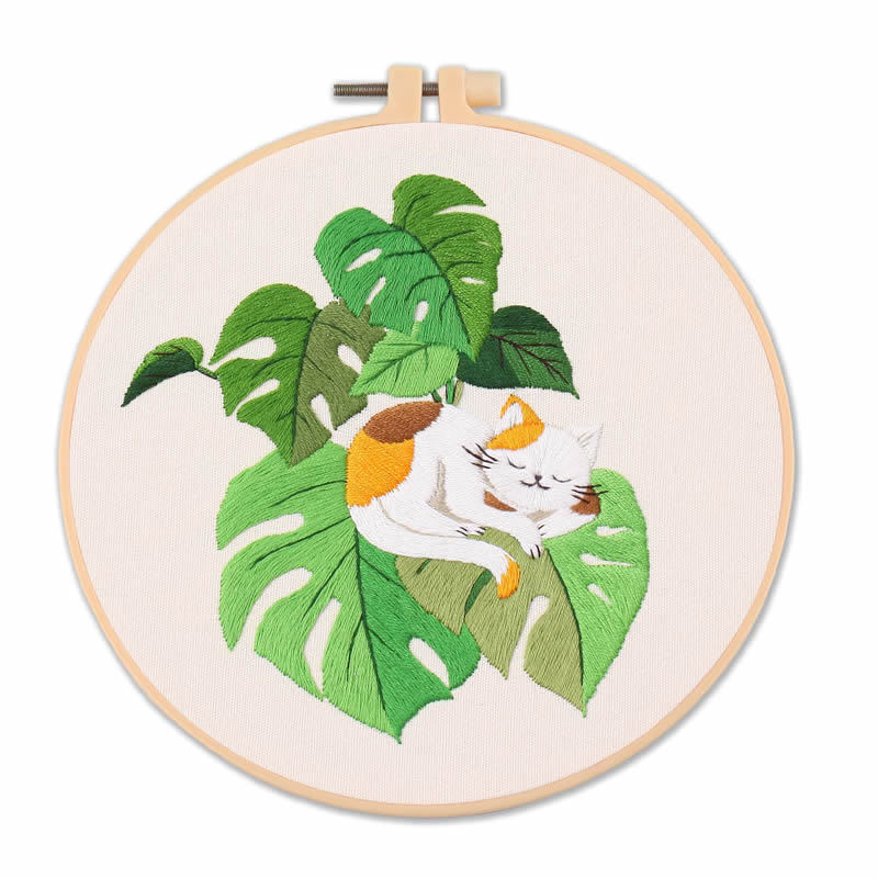 Cat Embroidery Pattern Diy Material Package Kit view 5