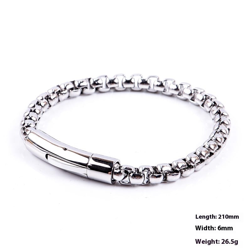 Titanium Steel Men's Stainless Steel Pearl Bracelet view 20