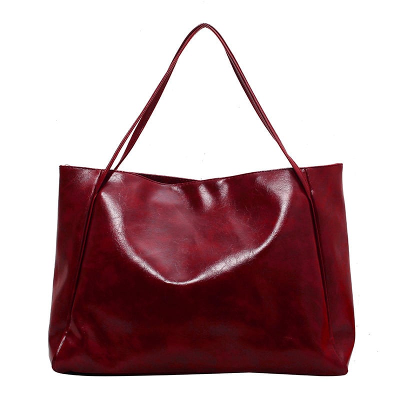Vintage Women's Tote Bag Athletic Casual Fashion Large Capacity Leather Shoulder Bag Shopper Harajuku Simple Handbag view 5