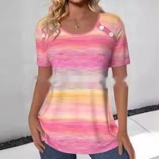 Cross-border Foreign Trade Round Neck Digital Positioning Printed Short Sleeve T-shirt view 6