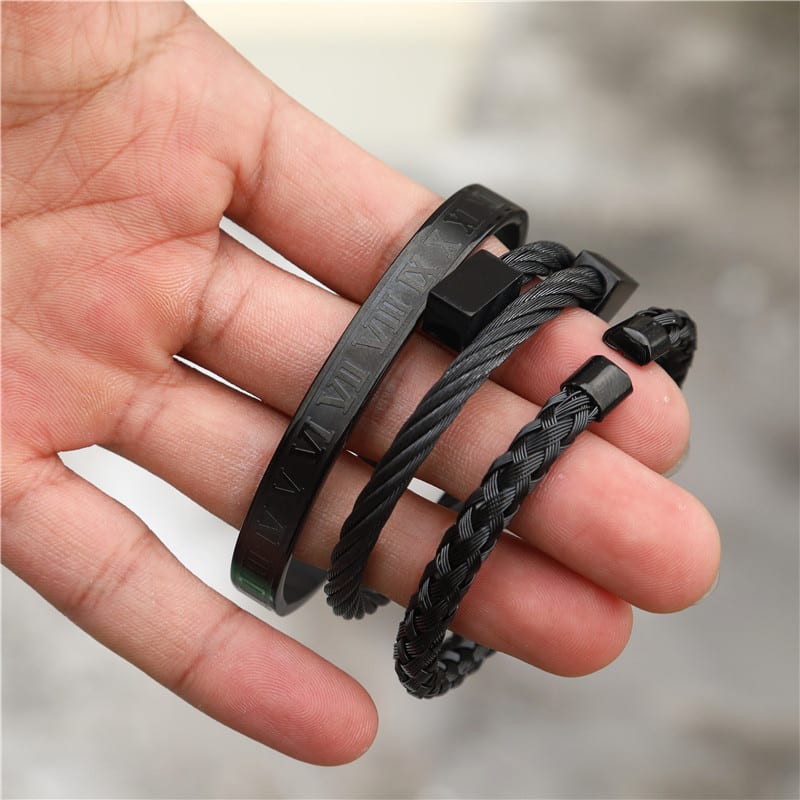 Titanium Steel Bracelet Suit Punk Creative Personality Roman view 16