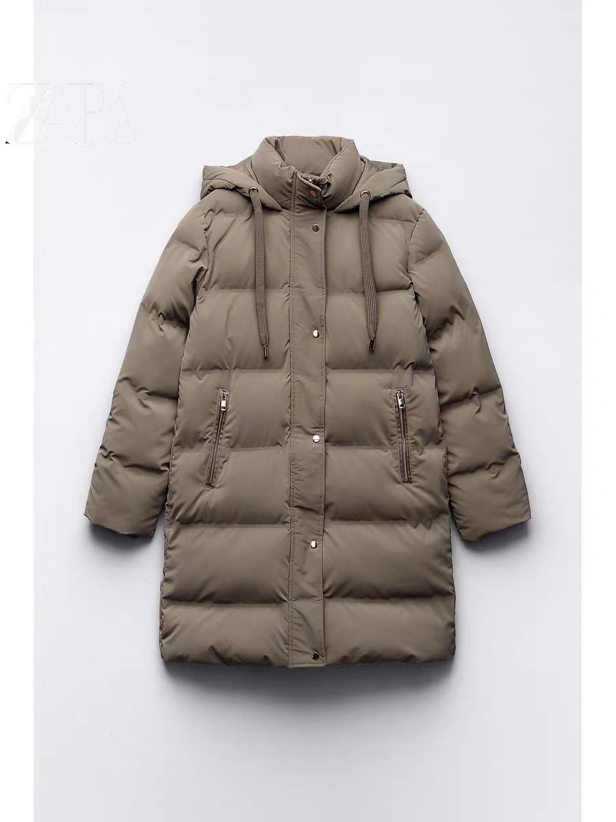 Cotton Jacket Hooded Slim Fit Slimming And Warm Long Bread Coat view 7