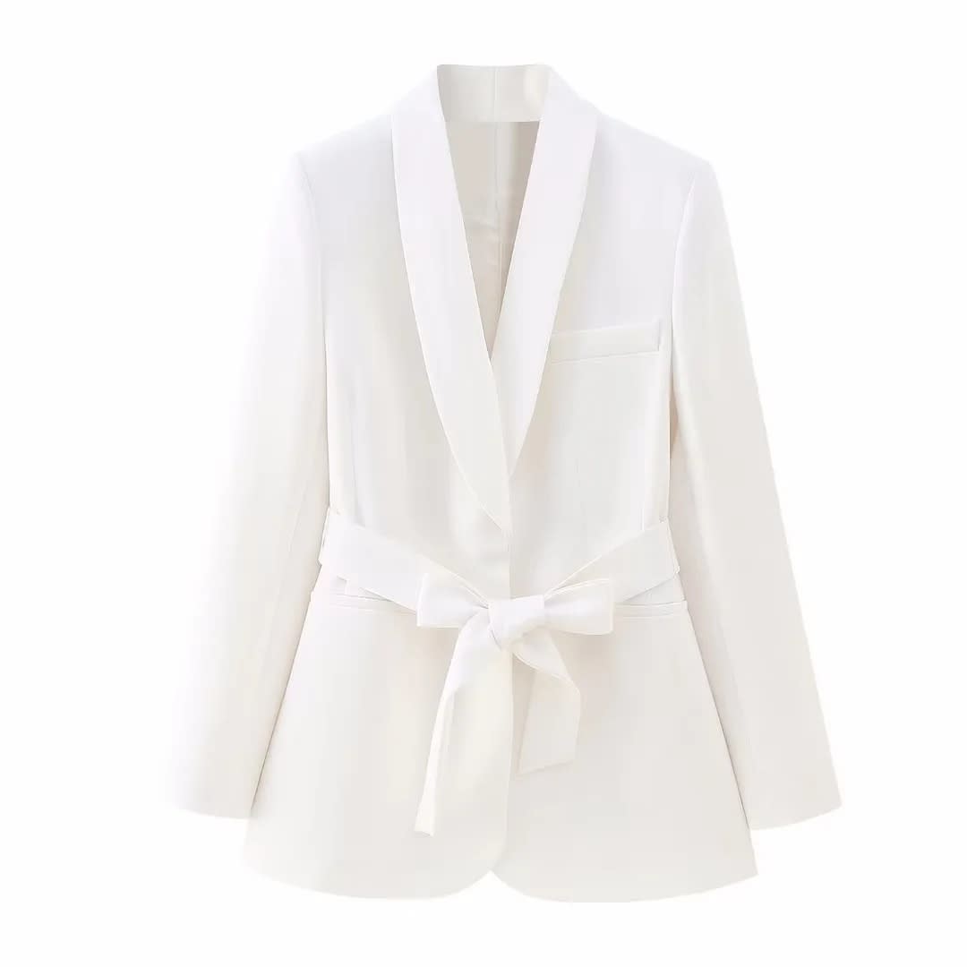 Women's French Style With Belt Dress Small Suit Jacket Casual Trousers view 21