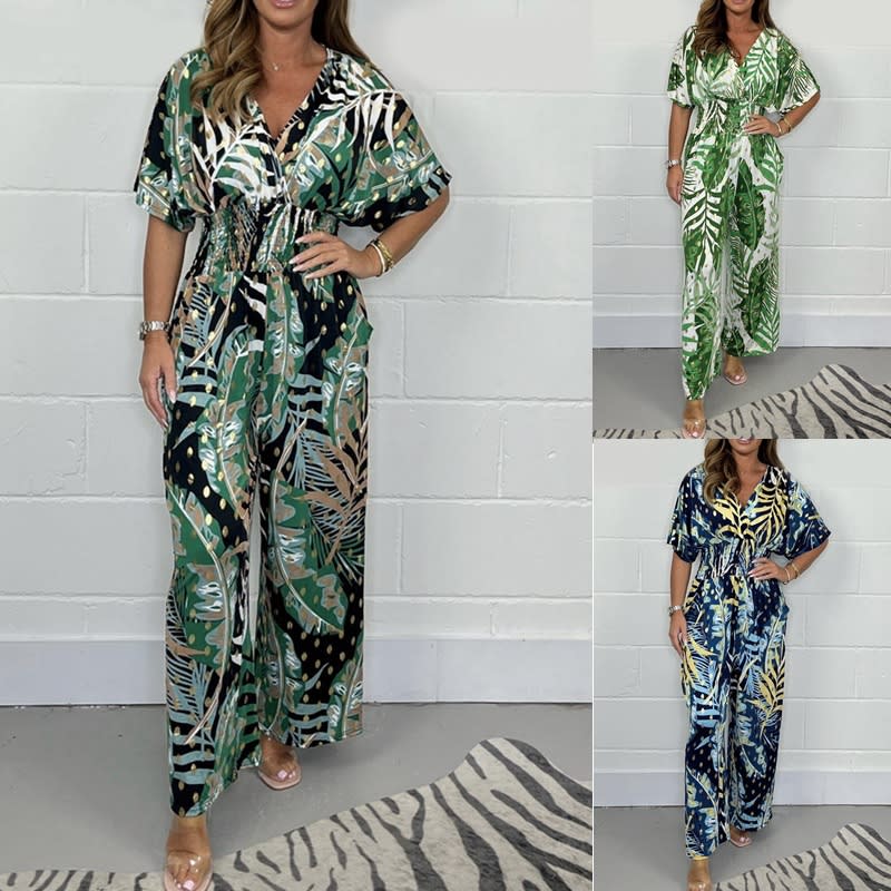 Women's Print Holiday Loose Wide Leg Jumpsuit view 2