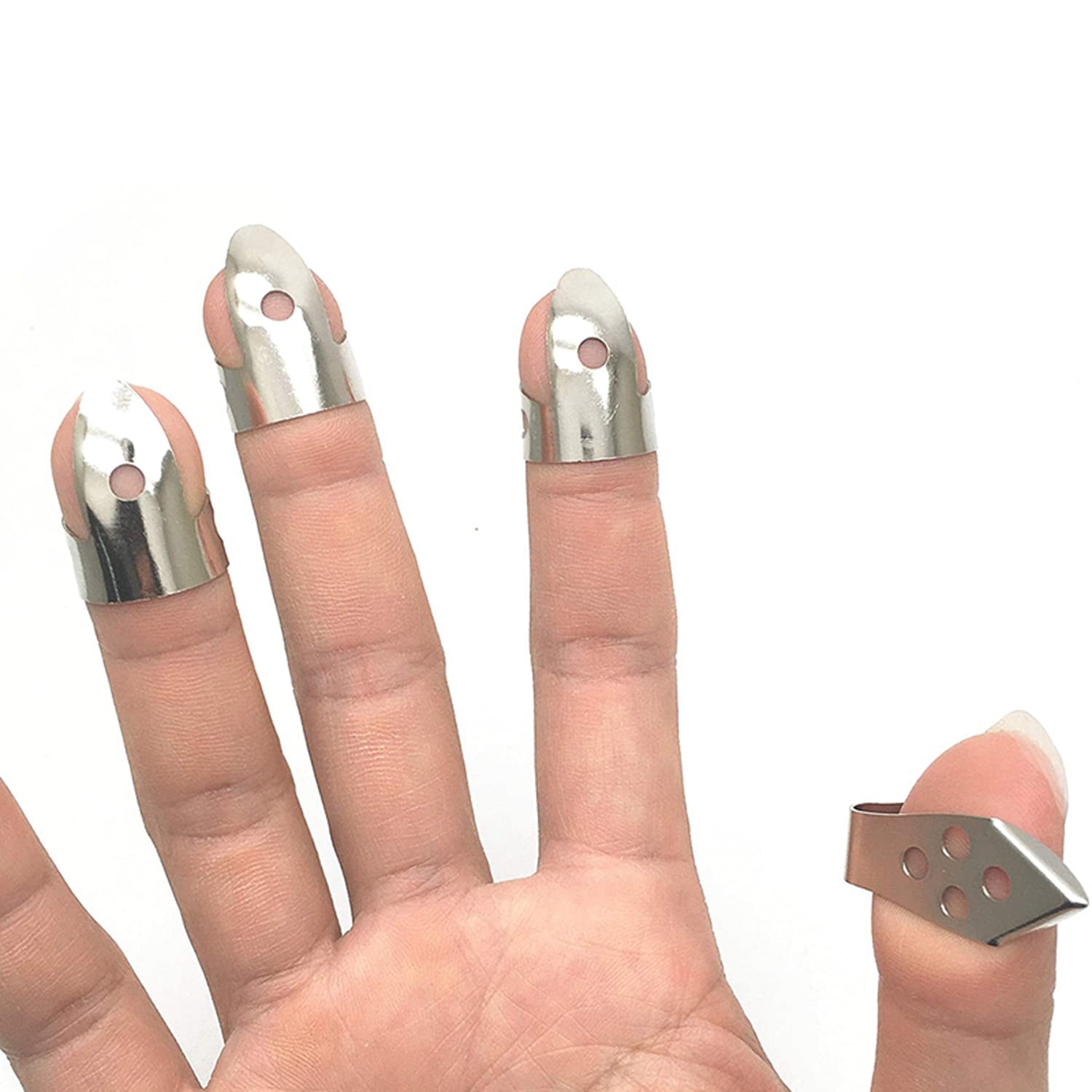 Metal Musical Instrument 4PCs Guitar Metal Finger Stall view 5