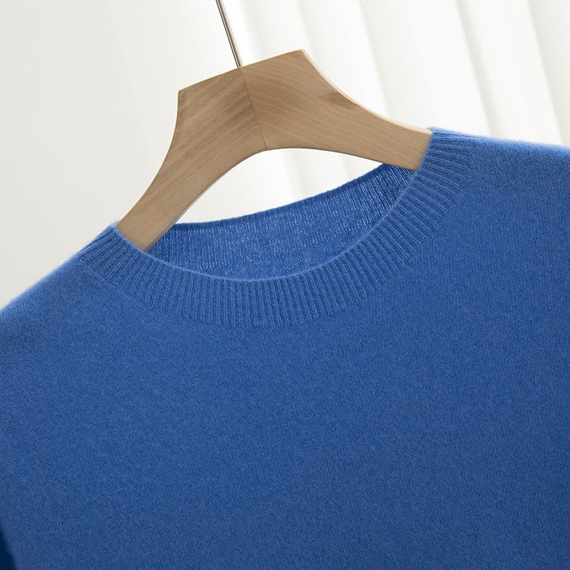Knitted Short Sleeve Pure Wool Sweater Men's Round Neck view 18