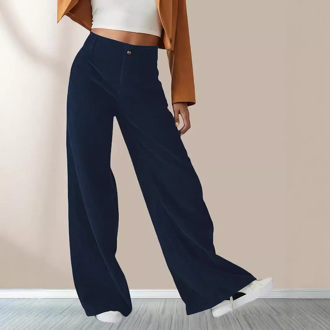 High Waist Drooping Slimming Casual Straight Pants Women's Trousers view 8