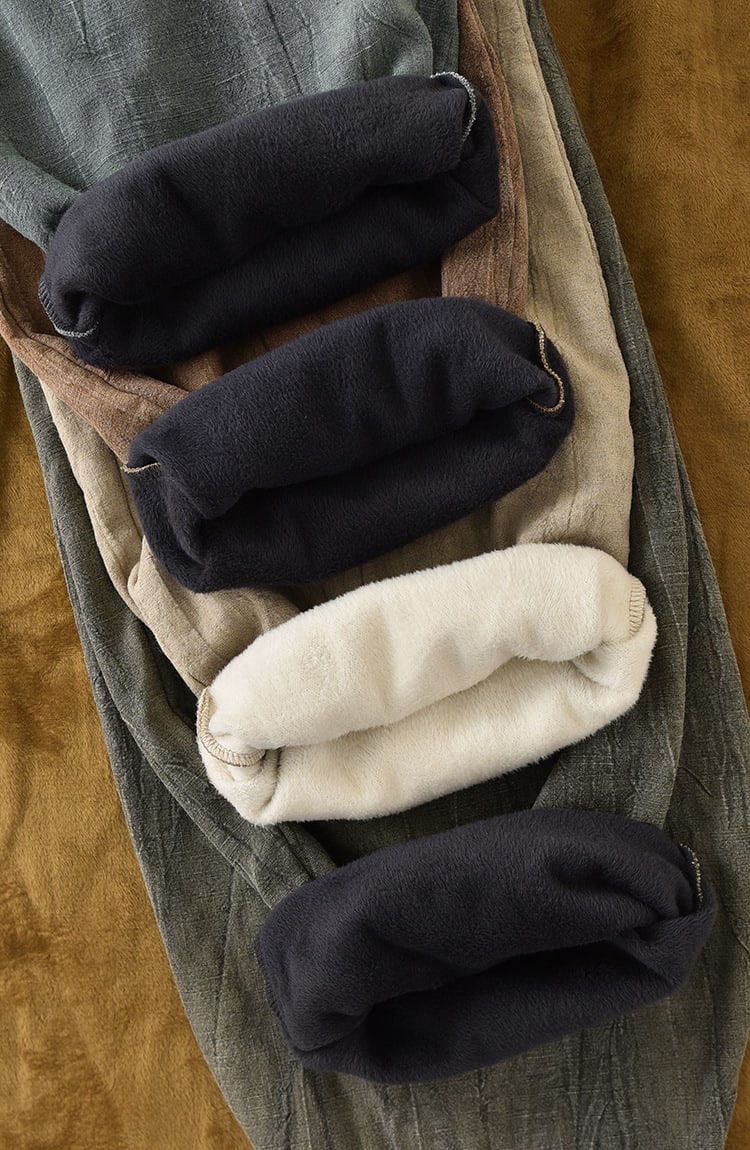 Tie-dyed Old Padded Fleece Trousers Winter Cotton And Linen Women's New view 11