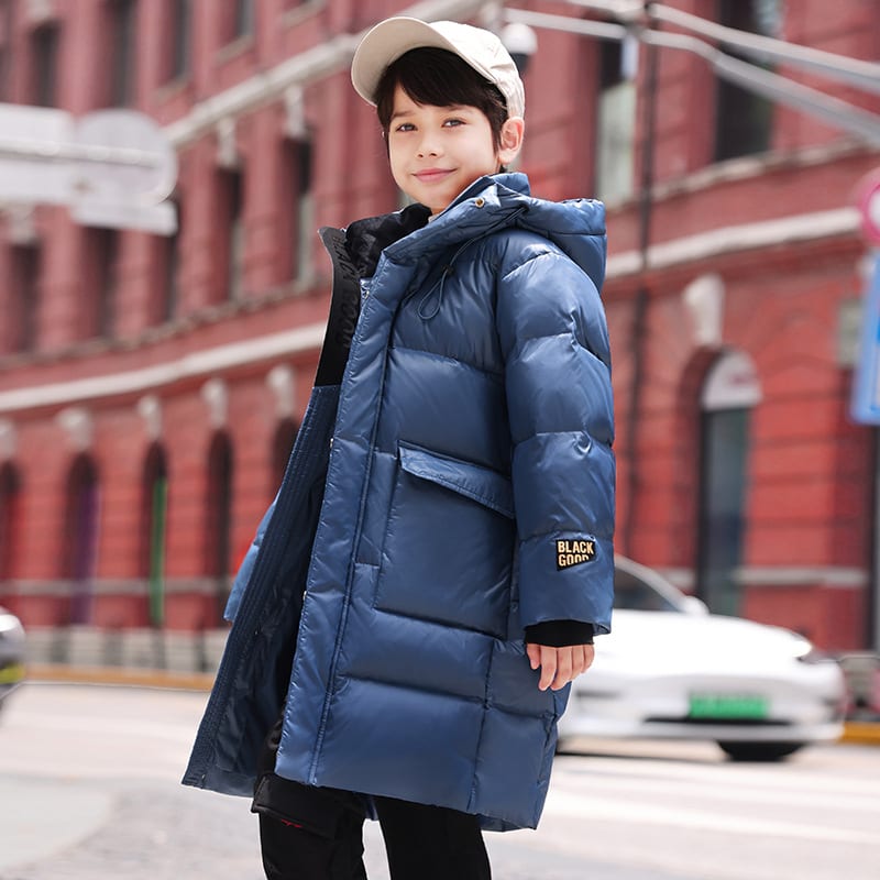 Down Jacket Boy's Long Overfashionable Knee Western Style view 6