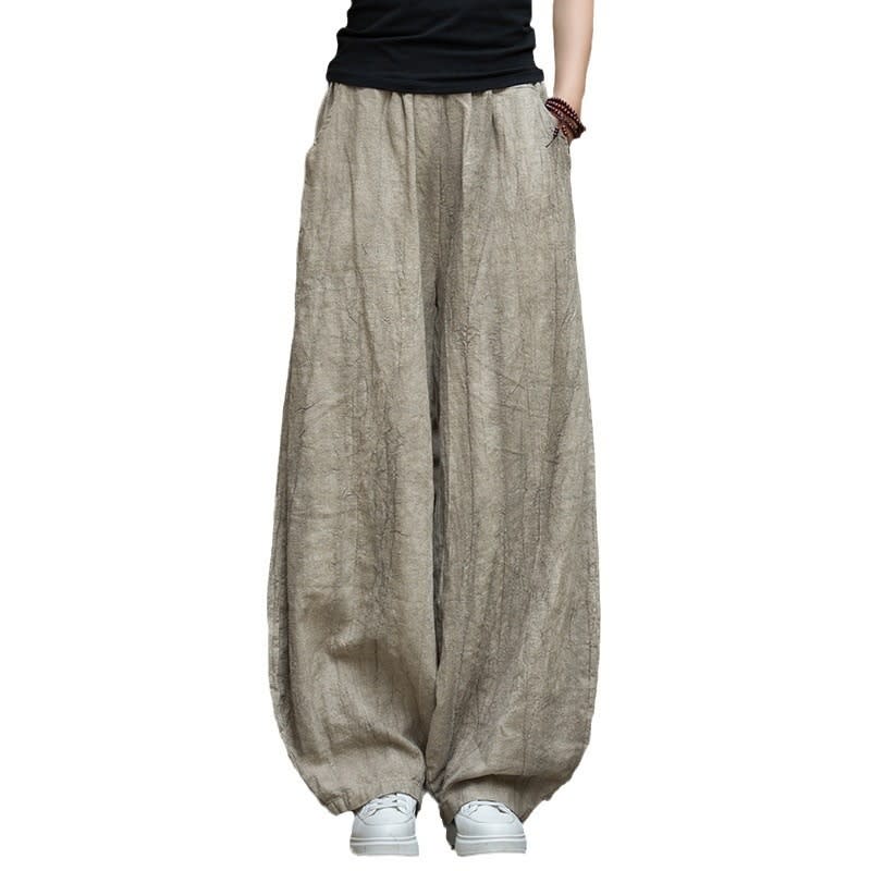 Tie-dyed Old Padded Fleece Trousers Winter Cotton And Linen Women's New view 12
