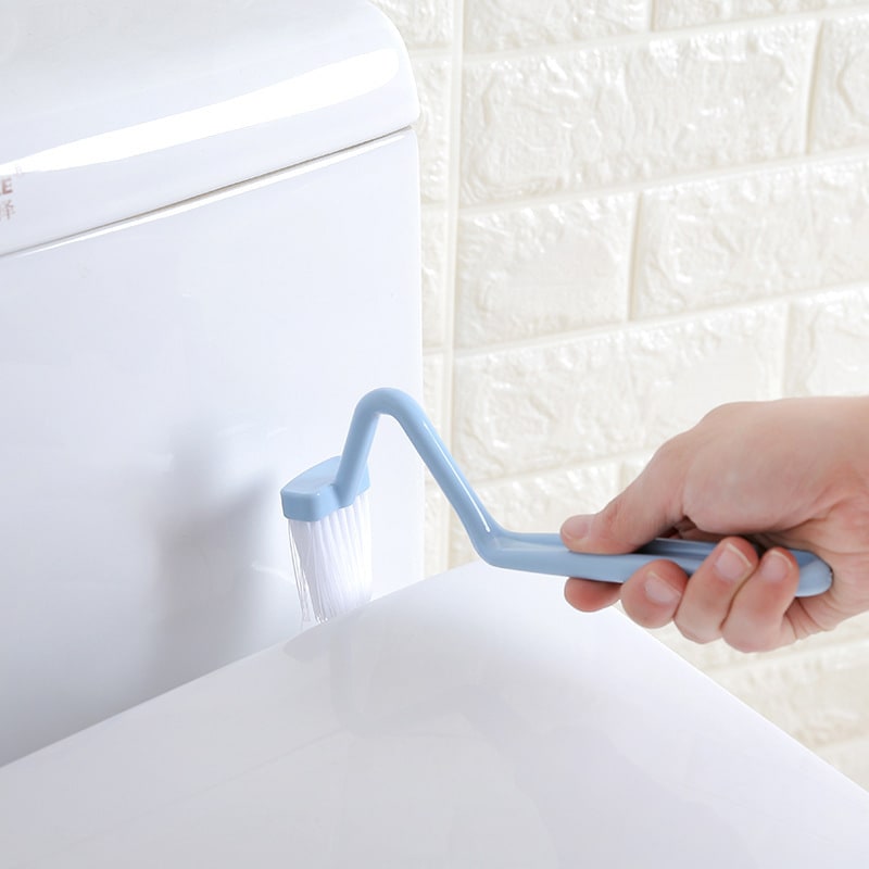 Curved Toilet Brush Gap Cleaning Tool Bathroom Accessory Long Handle Wall Mounted Toilet Soft Bristle Brush Plastic Durable view 2