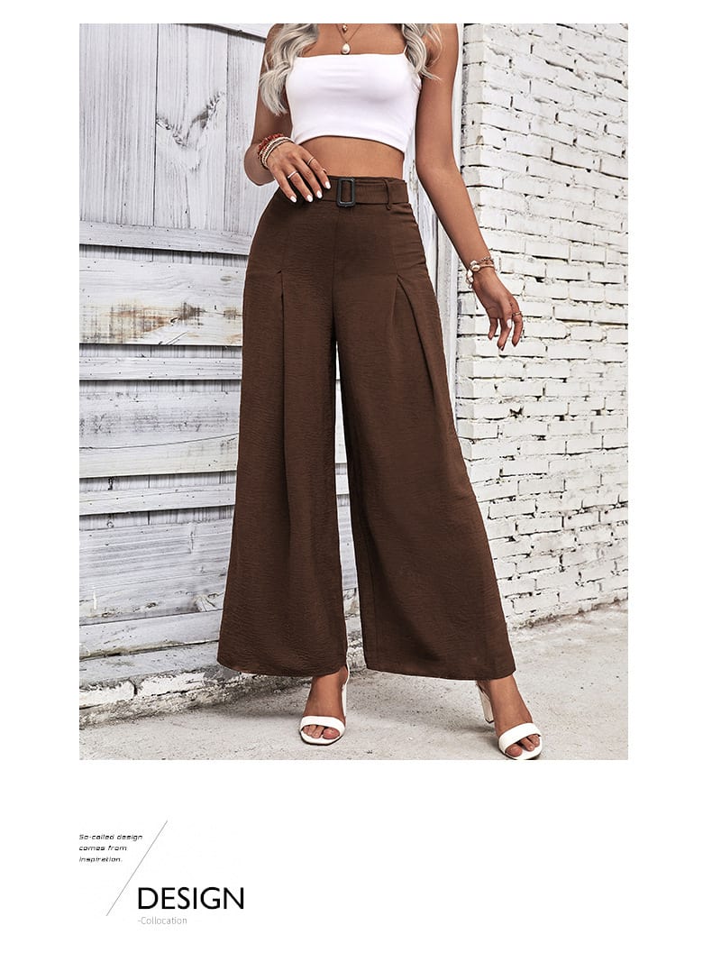 Foreign Trade High Waist Wide Leg Casual Trousers view 26